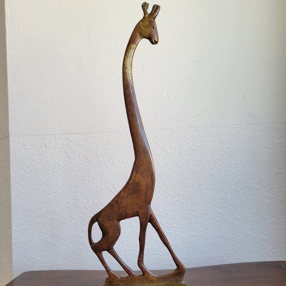 Art Deco bronze giraffe door stopper